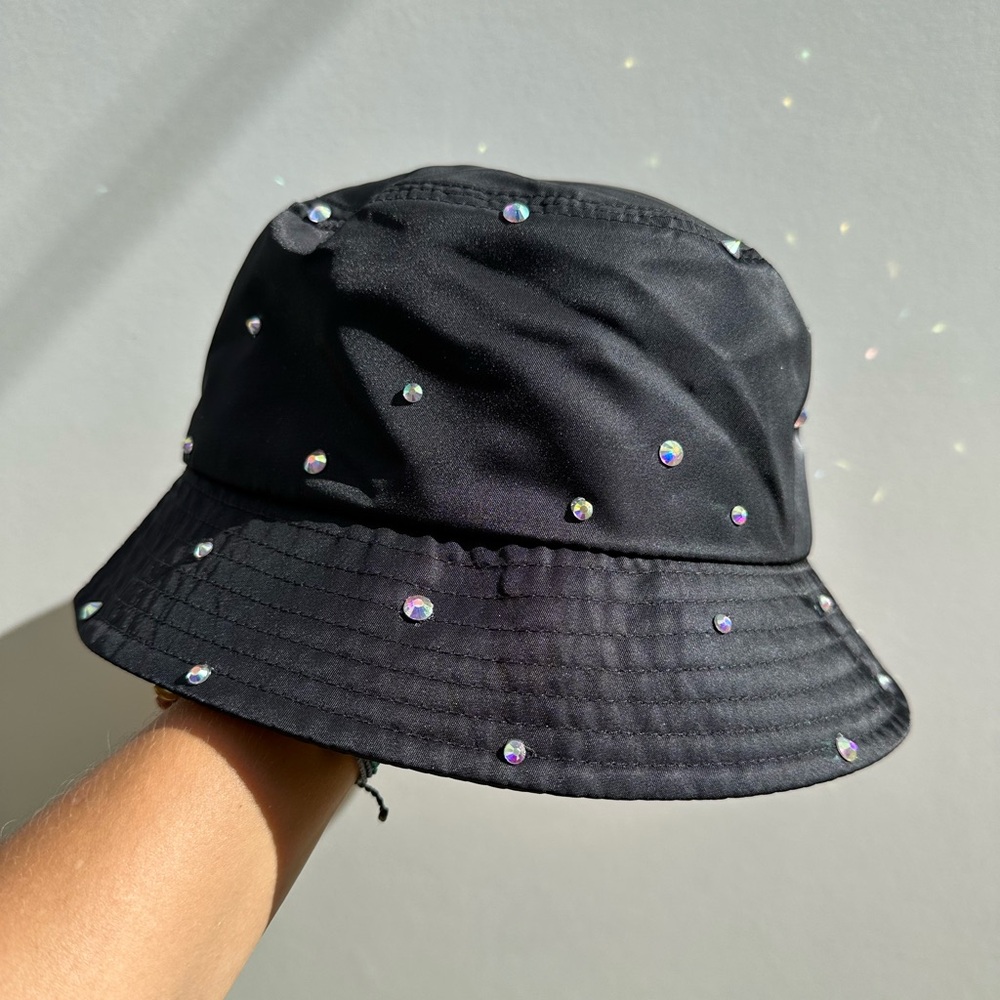 Bucket Hat with Iridescent Gems